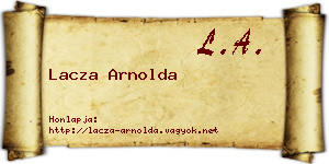 Lacza Arnolda névjegykártya